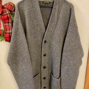 Banana Republic Charcoal Gray Oversized Merino-Blend Cardigan - Size Large Tall